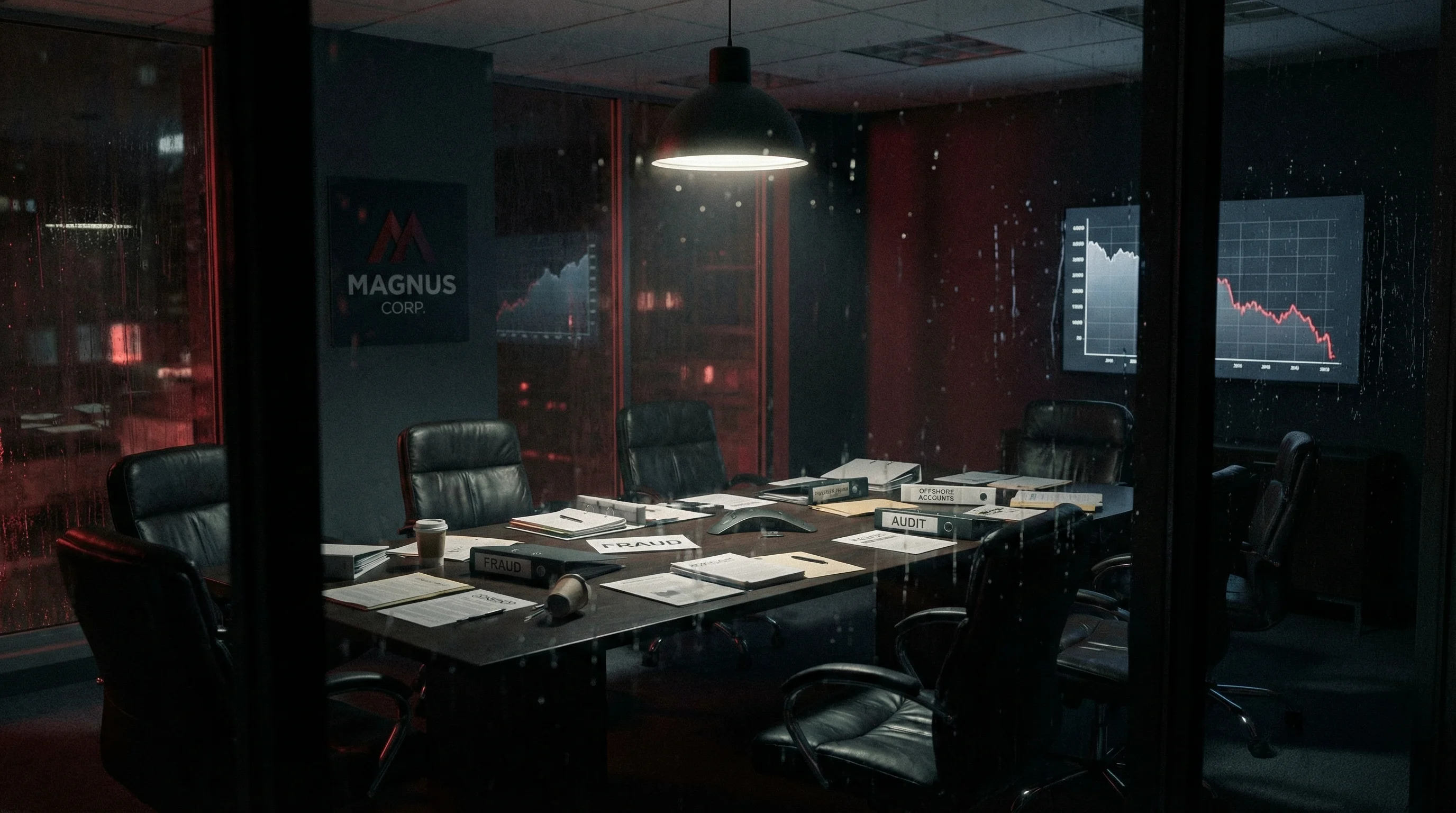 调查现场：企业会议室深夜场景 - 吃瓜黑料 - 财务造假调查